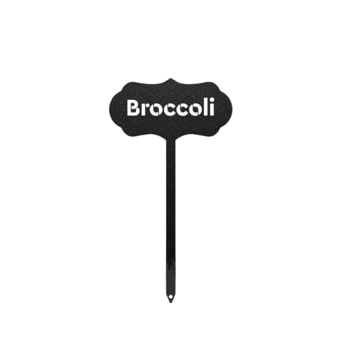 RealSteel Metal Seed & Plant Markers – Elegant Indoor & Outdoor Garden Stakes – Durable Herb, Vegetable & Fruit Plant Labels for Pots, Raised Beds & Greenhouse – Farmhouse Garden Gift - (Broccoli) - style: BROCCOLI