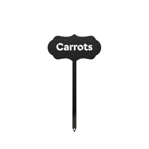 RealSteel Metal Seed & Plant Markers – Elegant Indoor & Outdoor Garden Stakes – Durable Herb, Vegetable & Fruit Plant Labels for Pots, Raised Beds & Greenhouse – Farmhouse Garden Gift - (Carrots) - style: CARROTS