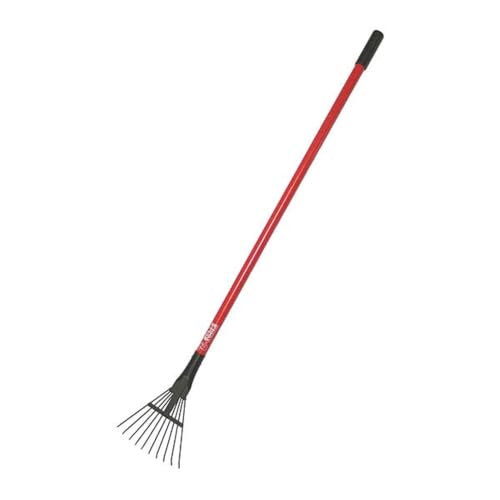 Bully Tools Shrub Rake – Small Rake with Tempered Steel Tines & Fiberglass Handle for Tight Spaces, Gardening Tool for Leaves and Debris in Beds, Lightweight Yard Tool - 100% Made in The USA, 54-Inch - size: Regular_Handle