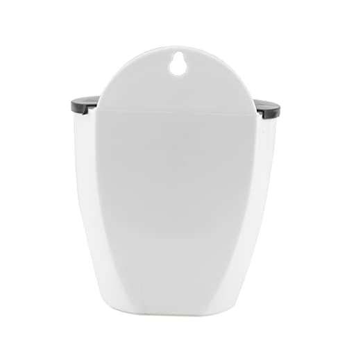 LEXININ 12 Pack 4 Inch Self Watering Hanging Planter, White Plastic Wall Mounted Planter Pots with Cotton Rope and Hook, Vertical Flower Pot for Plant Garden