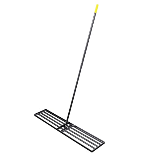 Professional Lawn Leveling Rake, 45x10inch Heavy Duty Lawn Lute & Lawn Leveller with Stainless Steel Pole, for Effortless Leveling on Garden, Golf Course, Farm, Backyard - style: 45 INCH WIDE