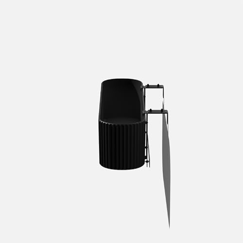 Veradek Demi Series Railing Planter - Round Window Box with Bracket - color: Black, size: 36 inch - 2 Pack