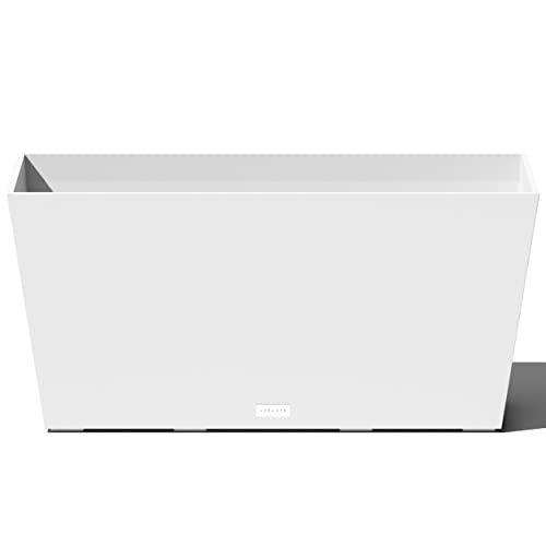 Veradek Pure Series Midori Planter - Wide Outdoor Planter - color: White, size: 31 inch