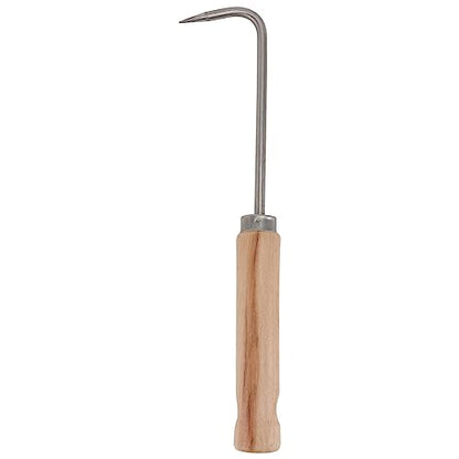 YARNOW Single Claw Hook, Manganese Steel Root Remover with Wooden Handle, Garden Weeding Tool for Digging, Weeding, and Gardening Tasks (Khaki)