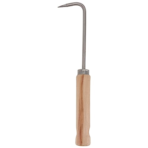 YARNOW Single Claw Hook, Manganese Steel Root Remover with Wooden Handle, Garden Weeding Tool for Digging, Weeding, and Gardening Tasks (Khaki)