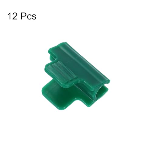 Greenhouse Clamps for 7/16inch PVC Pipe, 12pcs Greenhouse Film Clamps Shading Net Rod Clip Garden Hoops for Row Cover, Greenhouse Plastic Sheeting(Dark Green)