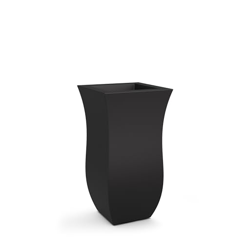 Mayne Valencia 30in Tall Square Planter, Black - color: Black