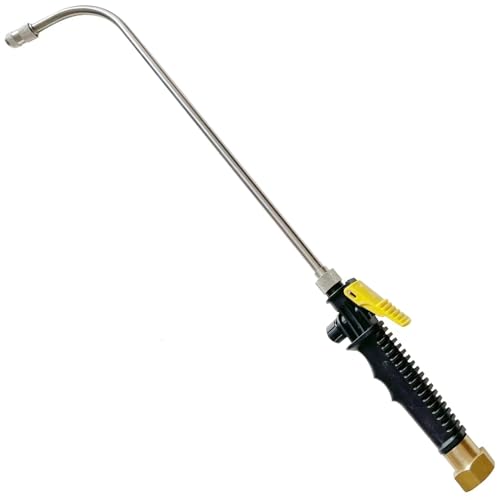 Watering Wand For Hanging Baskets, Garden Hose Sprayer With Adjustable Nozzle, Car Pet Window Cleaning Tool, Great For Watering Seedbeds, Hanging Plants, Deck Plants. (Upgrade 90-degree curved nozzle) - size: Upgrade 90-degree curved nozzle