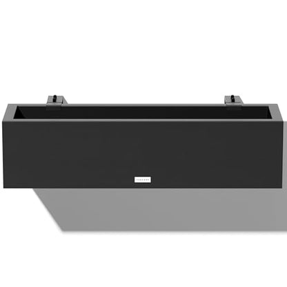 Veradek Block Series Railing Planter - Outdoor Window Box with Bracket - color: Black