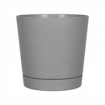 Root & Vessel Majestic Full Depth Round Cylinder Pot, Glossy Gray, 8-Inch (10080) - color: Gray, size: 8 Inch