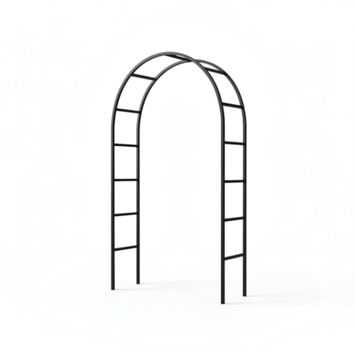 Metal Garden Arch Arbor, 94.5" H x 55" W, Black Powder-Coated Iron