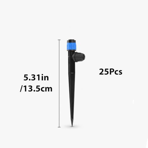 25-Pack Adjustable Watering Spikes, Blue Vortex Drip Emitters with Stakes - color: 25pcs-Blue 360 Degree Sprayer