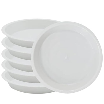 6 Pack 12 Inch White Plant Saucers Plastic Drip Trays for Pots - color: White, size: 12 Inch
