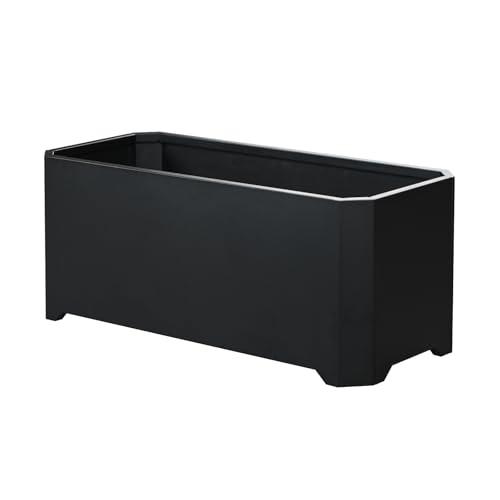 Metal Rectangular Planter Box 36"L x 15"W x 15"H Steel Black Planter Box - color: Black, size: 36"Lx15"Wx15"H