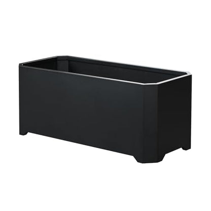 Metal Rectangular Planter Box 36"L x 15"W x 15"H Steel Black Planter Box - color: Black, size: 36"Lx15"Wx15"H