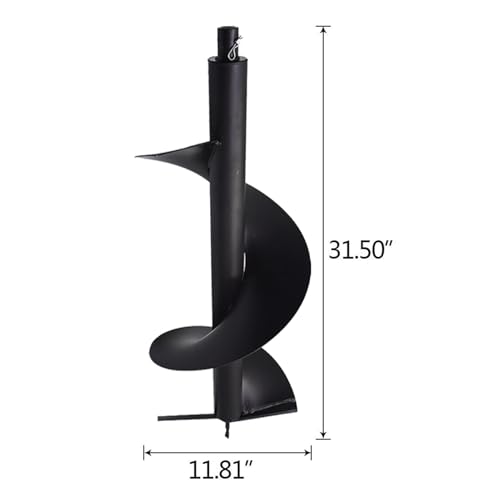 12-in Earth Auger Drill Bit, Garden Plant Flower Auger Rapid Planter Compatible Gas Powered Post Fence Hole Digger with 3/4 Shaft - size: 12 Earth Auger Drill Bit