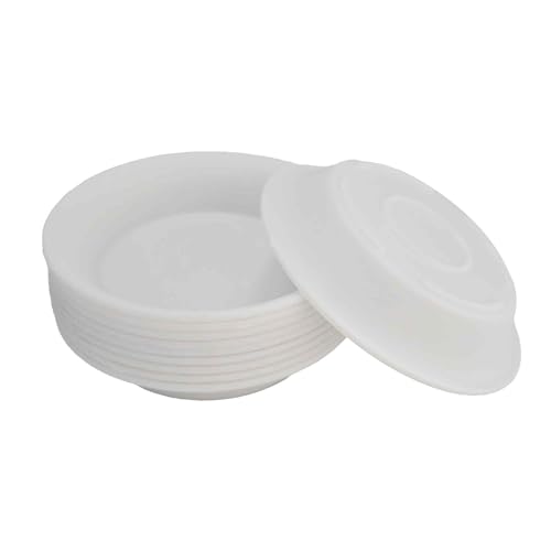 10Pcs 2.76 Inch Plant Saucer Tray, Round Plastic Water Trays for Flower Pots, Drainage Saucers for Succulents & Small Potted Plants, Indoor Outdoor Planter Accessories (White) - color: White