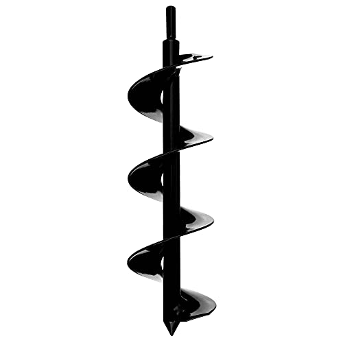 Power Planter DIY Guru Garden Auger- 3"x12" Drill Bit Hole Digger for Post Diggers, Digging Holes- Bulb Planter Tool- Auger Drill for Planting- Garden Digging Tool- 3/8" Non-Slip Hex Drive - color: Black
