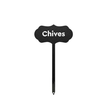 RealSteel Metal Seed & Plant Markers – Elegant Indoor & Outdoor Garden Stakes – Durable Herb, Vegetable & Fruit Plant Labels for Pots, Raised Beds & Greenhouse – Farmhouse Garden Gift - (Chives) - style: CHIVES