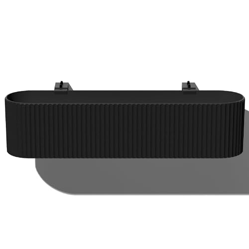 Veradek Demi Series Railing Planter - Round Window Box with Bracket - color: Black, size: 36 inch