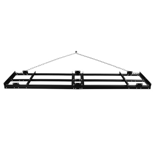 Heavy Duty 8FT Drag Harrow Driveway Grader, Tow-Behind Landscape Rake with 16FT Chain for ATV, UTV, Tractor – Ideal for Gravel, Soil, Sand Leveling and Lawn Maintenance - size: 8FT