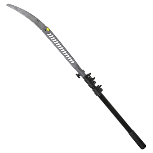 Hawk Ranger 8ft Pole Saw with 11" High Carbon Steel SK5 Blade & Lightweight Aluminum Pole | Extendable Rugged Corrosion-Resistant Folding Hand Saw for Tree Trimming