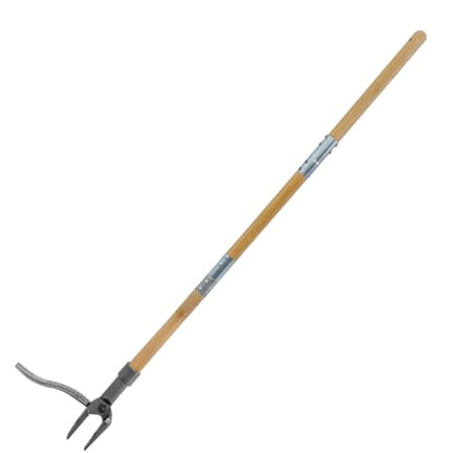 Stand Up Weed Puller, Adjustable Bamboo 4-Claw Steel Garden Weeder