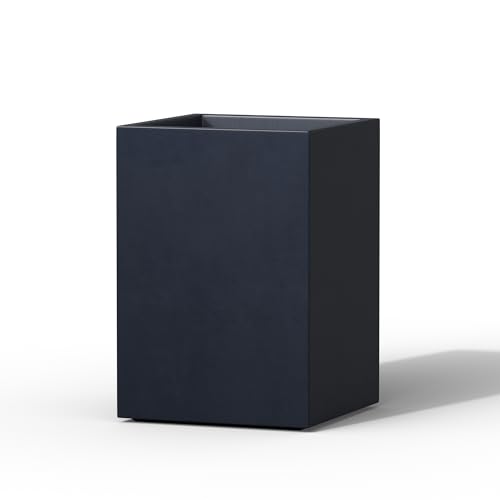 Kante Charcoal Concrete Planter 16" Tall All-Weather Square Accent Pot - color: Charcoal, size: 15.7" Tall