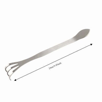 Stainless Steel Plant Pot Rake, 3-Prong Gardening Cultivator, 9.45inches Hand Tool for Bonsai Planters Pots Soil Loosening