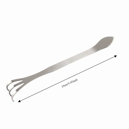 Stainless Steel Plant Pot Rake, 3-Prong Gardening Cultivator, 9.45inches Hand Tool for Bonsai Planters Pots Soil Loosening