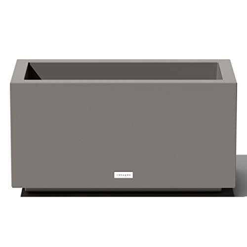 Veradek Block Series Long Box Planter - Rectangular Outdoor Planter - color: Gray, size: Small