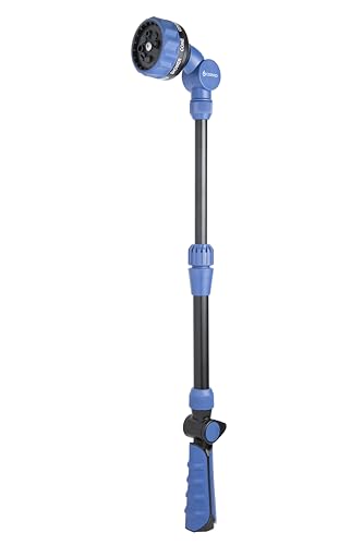 with Corvid Adjustable Thumb Control Garden Watering Wand, 19-24 Inch Telescoping Hose Nozzle 8 Spray Patterns, Heavy-Duty Zinc & Aluminum for Precise Watering and Cleaning