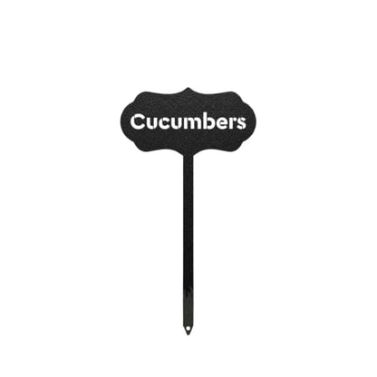 RealSteel Metal Seed & Plant Markers – Elegant Indoor & Outdoor Garden Stakes – Durable Herb, Vegetable & Fruit Plant Labels for Pots, Raised Beds & Greenhouse – Farmhouse Garden Gift - (Cucumber) - style: CUCUMBER