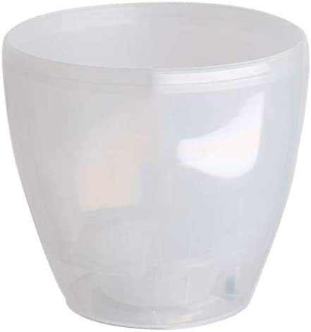 Gardenera 6.7" Deco Self Watering Pots for Indoor Plants in Transparent - Decorative Flower Pot with Water Level Indicator and Drainage Cartridge for All House Plants, Flowers, Herbs and Succulents - color: Transparent, size: 6.7 Inch