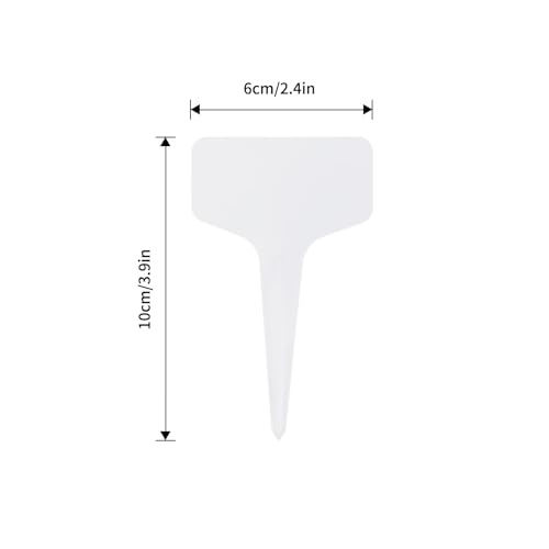 KINGLAKE 100 Pcs 6 x10cm Plastic Plant T-Type Tags Nursery Garden Labels - color: White