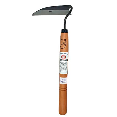Premium Japanese Weeding Sickle Hand Hoe for Gardening - Ideal for Planting, Plowing, Digging & More - Durable, Ergonomic Design, and Sharp Blade for Effortless Work - size: NEJIRI GAMA with long shaft
