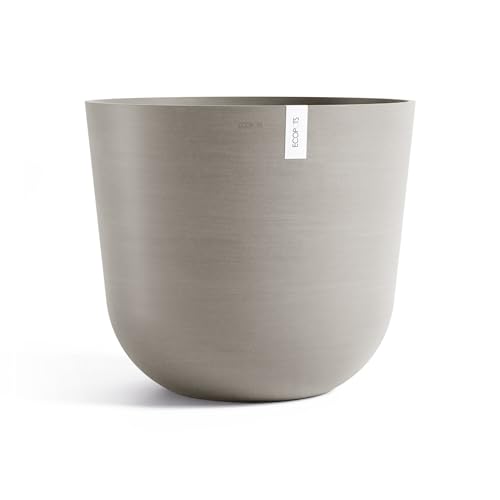 Ecopots Oslo Round Flower Planter, Taupe, 25.5" - color: Taupe, size: 25.5"