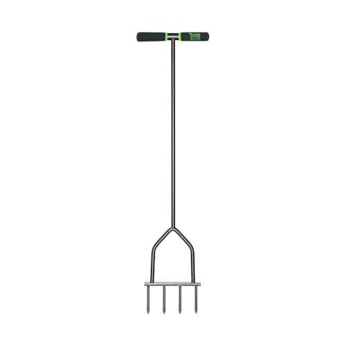 Yard Butler IM-7C Spike Grass Aerator - Lawn Care Tool for Aerating - Long-Handled - Power-Coated Steel Construction - Comfortable Cushioned Handles Garden Tool - Easy to Use - size: Spike Aerator