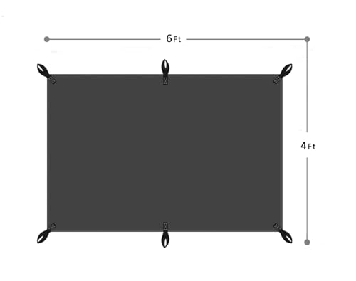 4x6ft (2Pack) Black Tarp Heavy Duty Waterproof, Oxford Fabric Cover - size: 4x6ft 2Pack