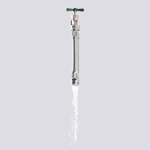 Stainless Steel Braided Garden Hose Extension, 9.5 Inch, Heavy-Duty, 45° Maximum Bend - size: 9.5 Inch