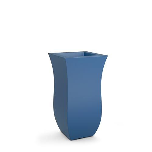 Mayne Valencia 30in Tall Planter - Neptune Blue - 16in x 16in x 30in - with Removable Plug, Polyethylene (5874-NB) - color: Neptune Blue