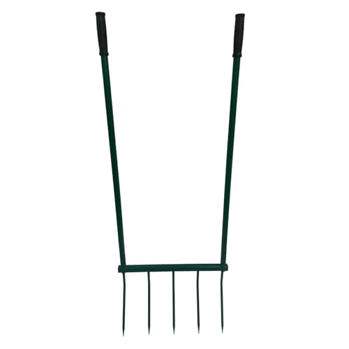 5-Tine Broad Fork with Dual Handles, Heavy Duty Garden Hand Tiller & Digging Fork, Soil Aerator for Planting, Gardening, Compost Turning – Reinforced, Easy Assembly