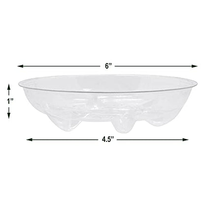 Arcadia Garden Products PS16 6" Heavy Duty Clear Plastic Saucer (Pack of 5), 6, Transparent - size: 6"