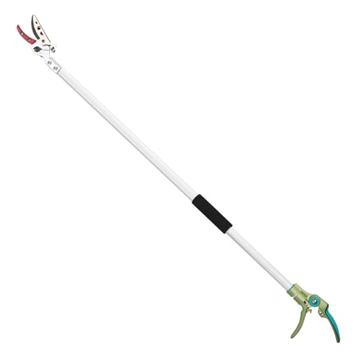 LeafLux Tree Pruner for Garden, Cut Capacity 1/2 Inch & Hold Pole Pruner, Lightweight Fruit Picker with Non-slip handle, Long Reach Tree Branch Cutter with Aluminum Pole, 4.2 FT| LFX112 - size: 4.2FT