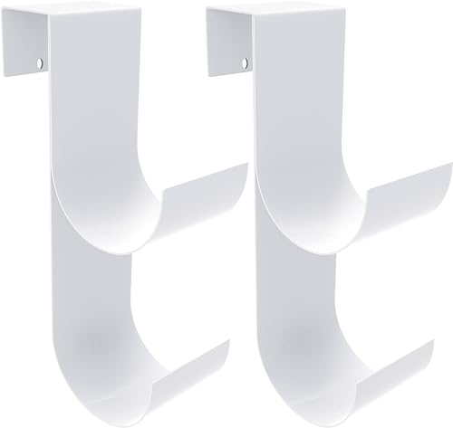 codree 2 PCS Pool Fence Hooks for Pool Equipment, White Heavy Duty Fence Hooks for Pool Poles, Slipe-on Fence Hanger for Pool Hose Pool Skimmer, Fit 3/4 Inch to 1-1/4 inch Railing - color: White-2