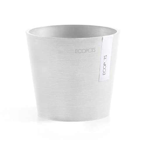 Ecopots Amsterdam Mini Round Flower Planter, Pure White, 5" - color: Pure White, size: 5 Inches