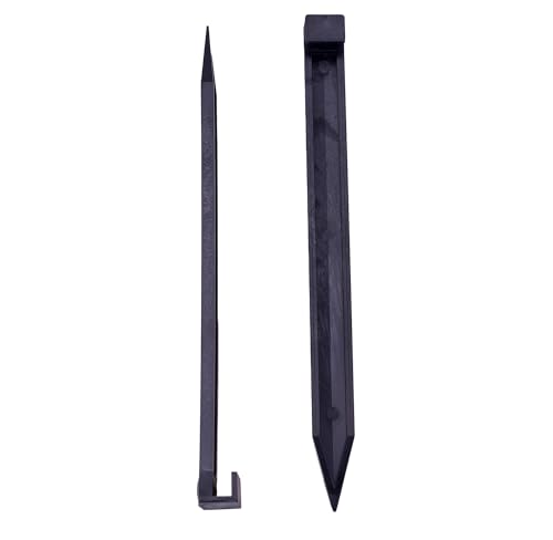 Landscape Edging Spikes, 12 Pcs 10 Inch Garden Stakes Anchoring Spikes for Paver Edging, Weed Barriers, Turf, Tent, Weed Barrier, Timber, Carpentry, Tent etc. (12, Black) - color: Black