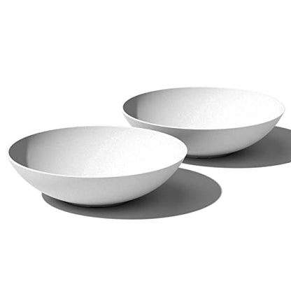 Veradek Mason Series Lane Bowl - Large Outdoor Bowl Planter - color: White, size: 6"H x 24"DIA 2PK