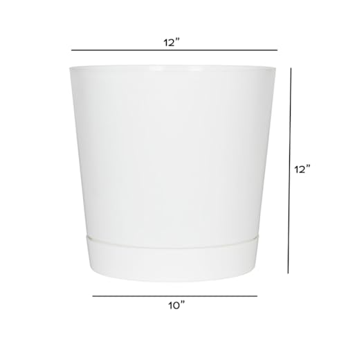 Novelty Majestic Full Depth Cylinder Pot, Glossy White, 12-Inch (10122) - color: White, size: 12 Inch
