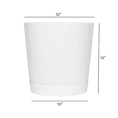 Novelty Majestic Full Depth Cylinder Pot, Glossy White, 12-Inch (10122) - color: White, size: 12 Inch
